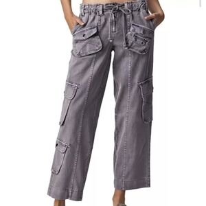 Free People Tahiti Grey Cargo Pants Size Small Color Ashblown